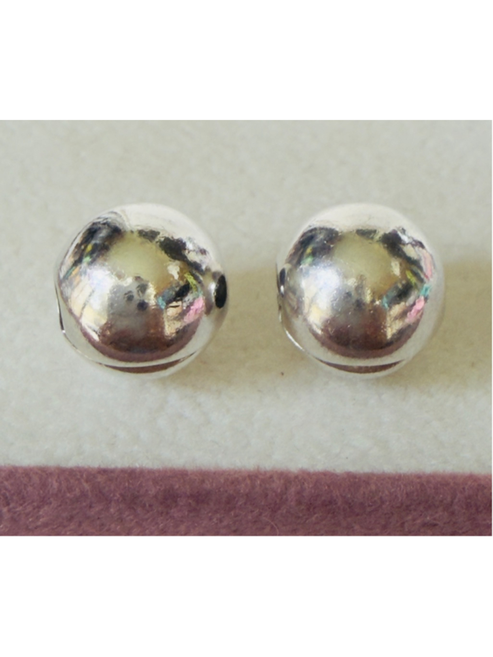 Pandora Sterling Silver Sphere Smooth Ball Retired Charms Clips